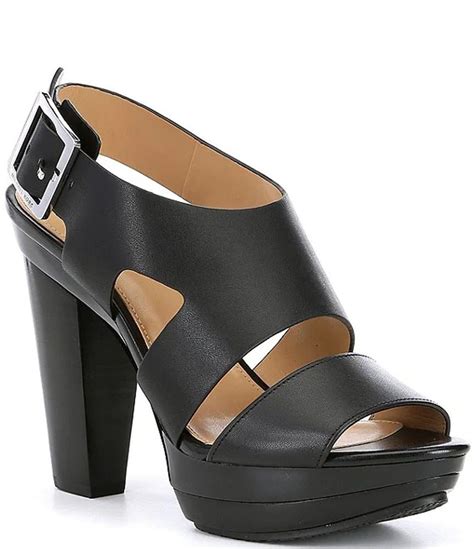 michael kors carla leather platform block heel sandals|Michael kors carla platform sandal + FREE SHIPPING.